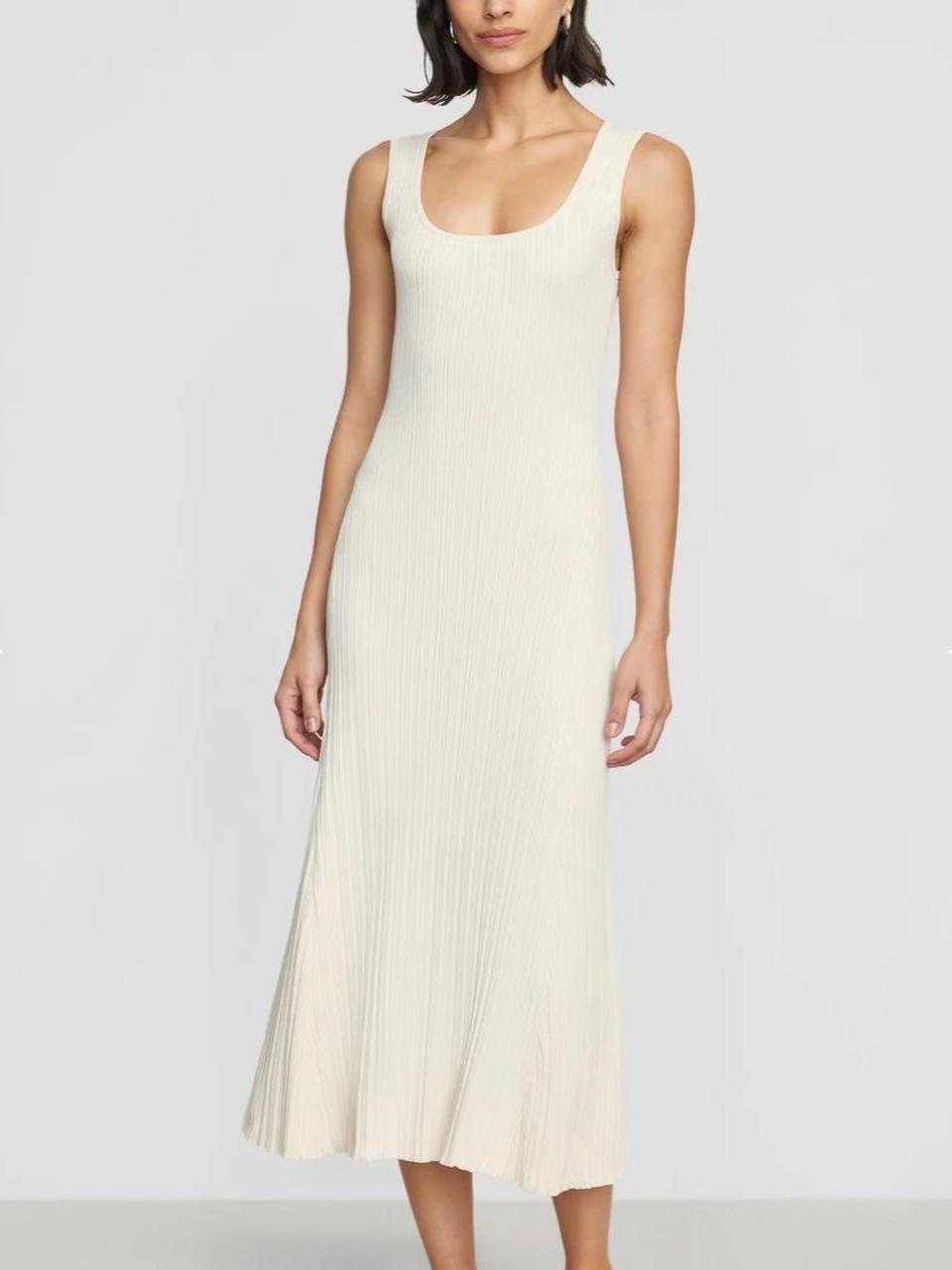 Modern Citizen Sofia Ribbed Cream Maxi Dress